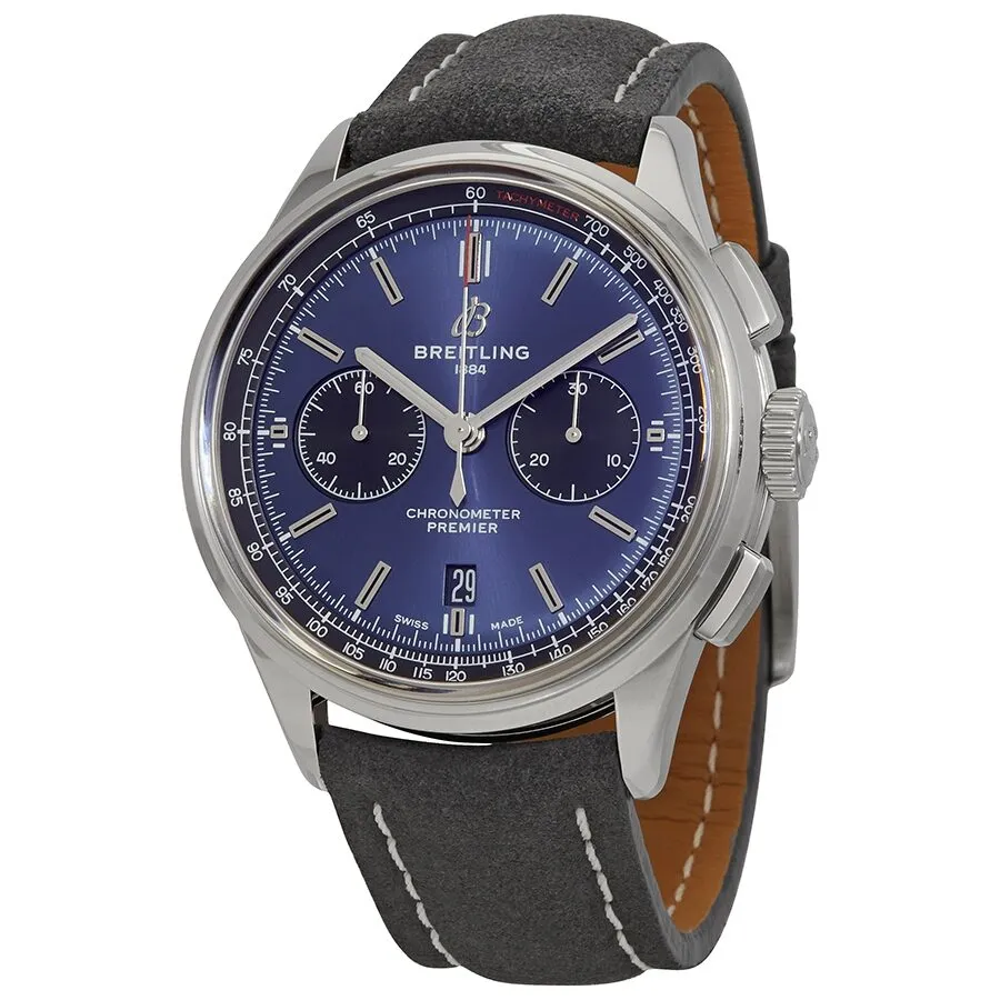 Breitling Premier B01 Chronograph Automatic Chronometer Blue Dial Men's Watch AB0118221C1X4