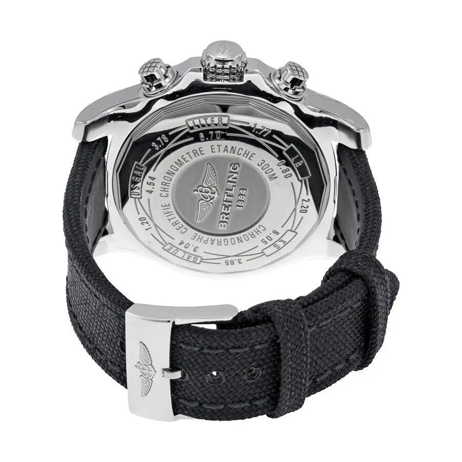 Breitling Super Avenger II Chronograph Stratus Silver Dial Black Fabric Men's Watch A1337111-G779BKFT A1337111-G779-104W-A20BA.1