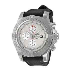 Breitling Super Avenger II Chronograph Stratus Silver Dial Black Fabric Men's Watch A1337111-G779BKFT A1337111-G779-104W-A20BA.1