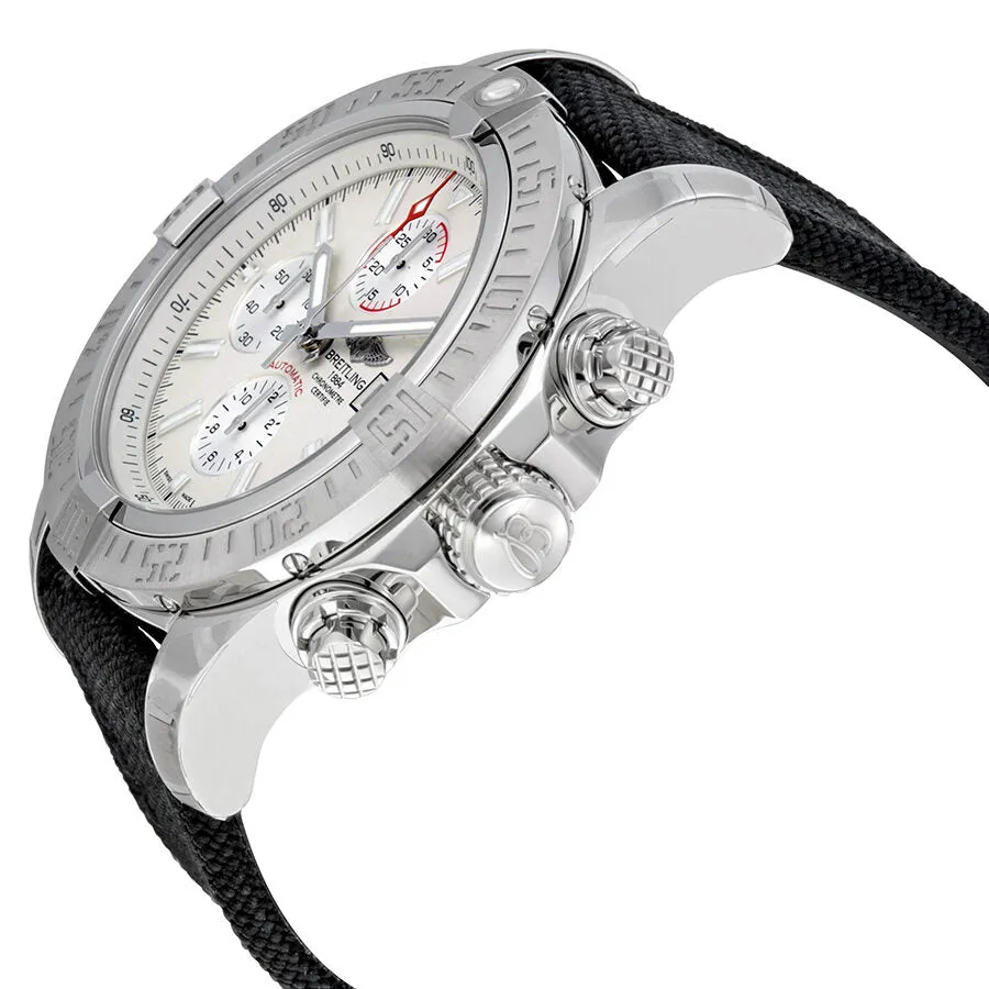 Breitling Super Avenger II Chronograph Stratus Silver Dial Black Fabric Men's Watch A1337111-G779BKFT A1337111-G779-104W-A20BA.1
