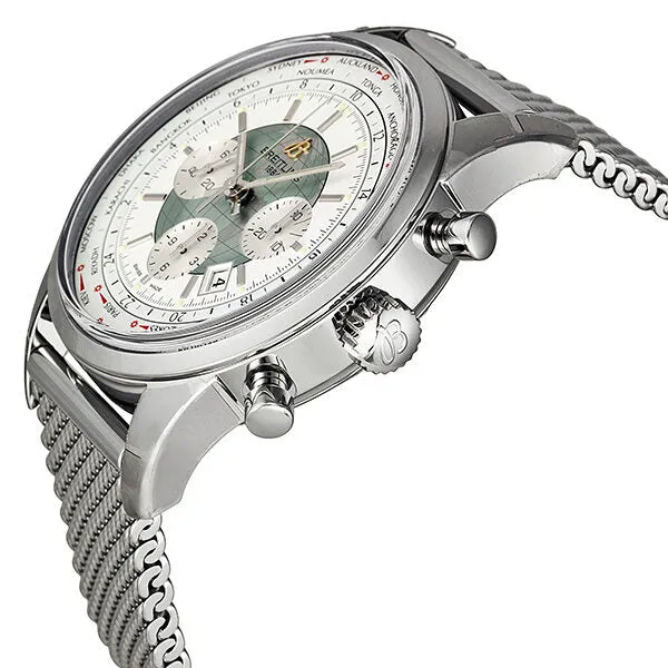 Breitling Transocean Chronograph Unitime Automatic Silver Dial Men's Watch AB0510U0-A732SS AB0510U0-A732-152A