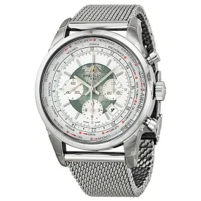 Breitling Transocean Chronograph Unitime Automatic Silver Dial Men's Watch AB0510U0-A732SS AB0510U0-A732-152A