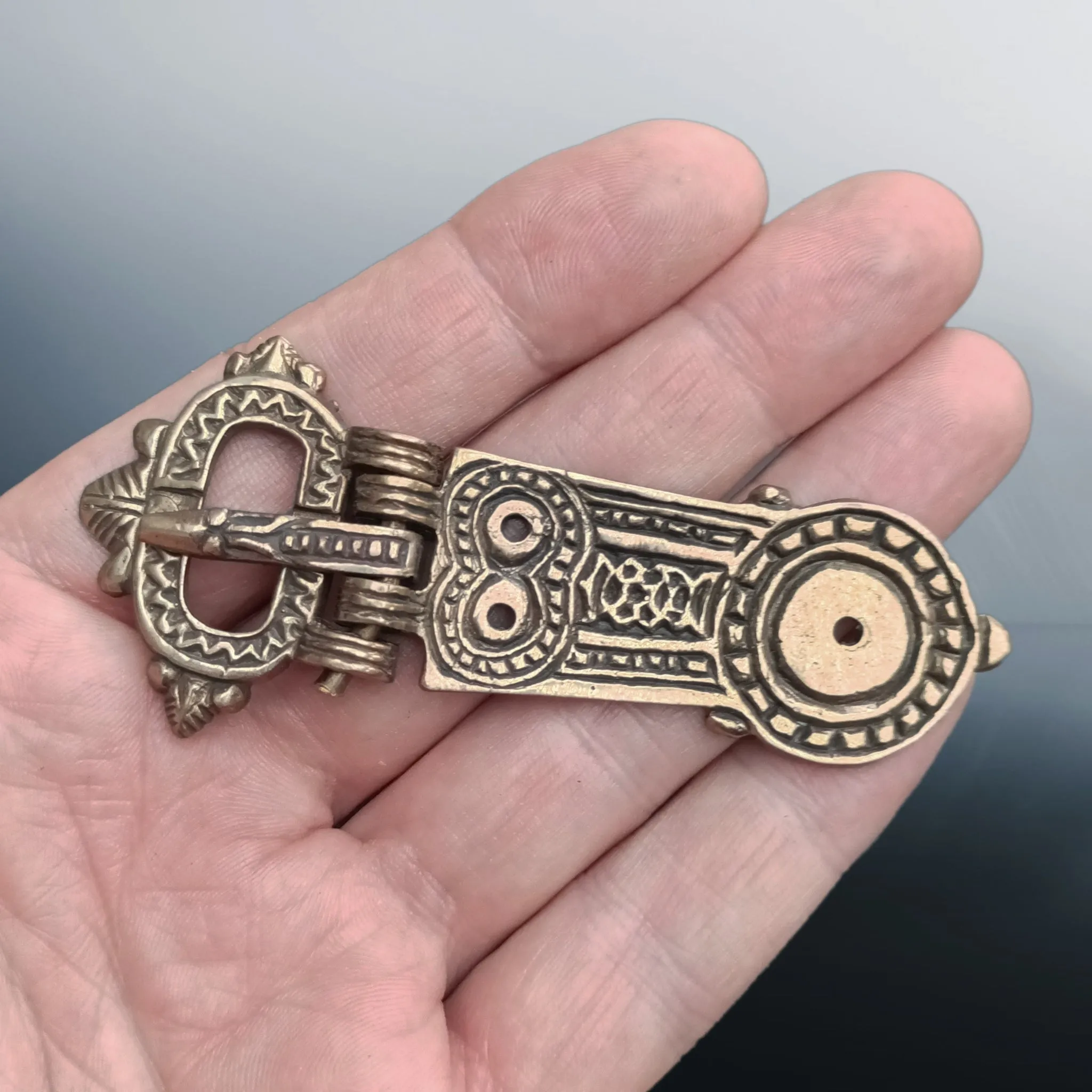 Bronze Hiberno-Norse Buckle with Hinged Buckle Plate