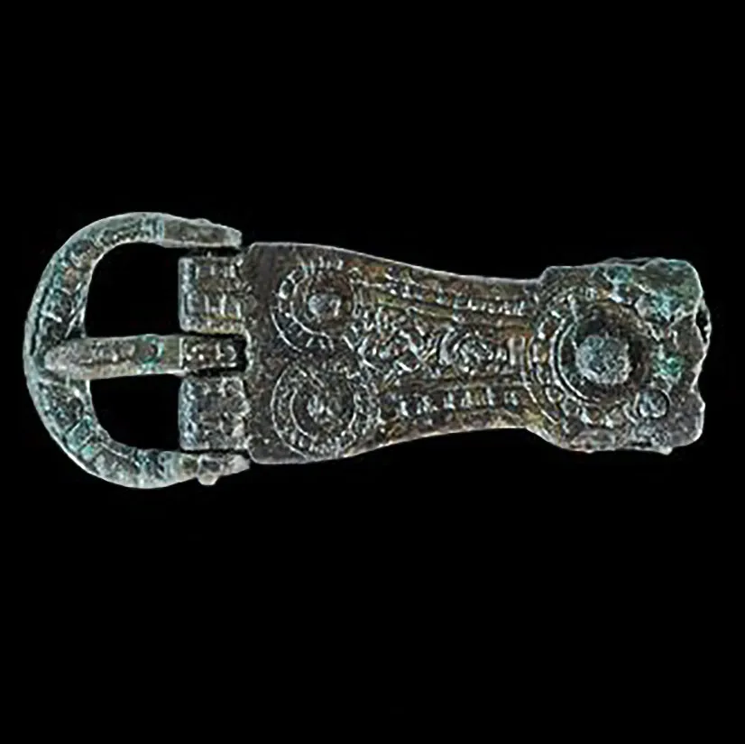 Bronze Hiberno-Norse Buckle with Hinged Buckle Plate