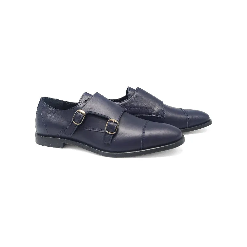 Brunellis Navy Monk Dress Shoe 236
