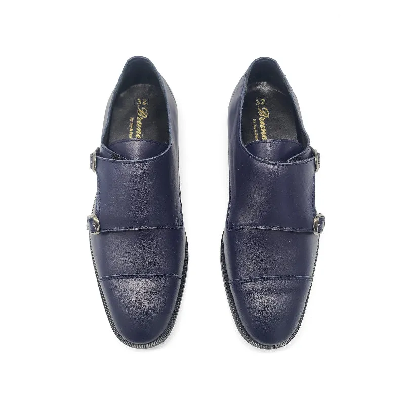 Brunellis Navy Monk Dress Shoe 236