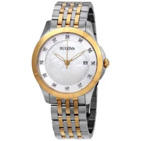 Bulova Classics Diamond White Mother of Pearl Dial Ladies Watch 98P161