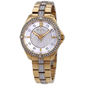Bulova Crystal Diamond Silver/Crystal Dial Ladies Watch 98L228