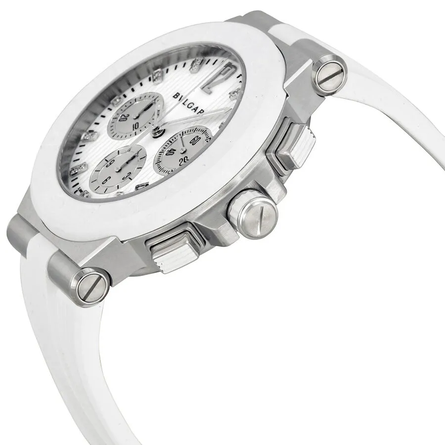 Bvlgari Diagono Chronograph White Rubber Men's Watch 101801