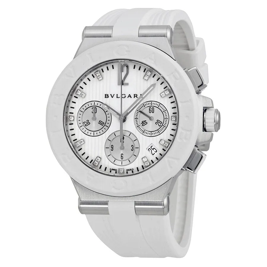 Bvlgari Diagono Chronograph White Rubber Men's Watch 101801