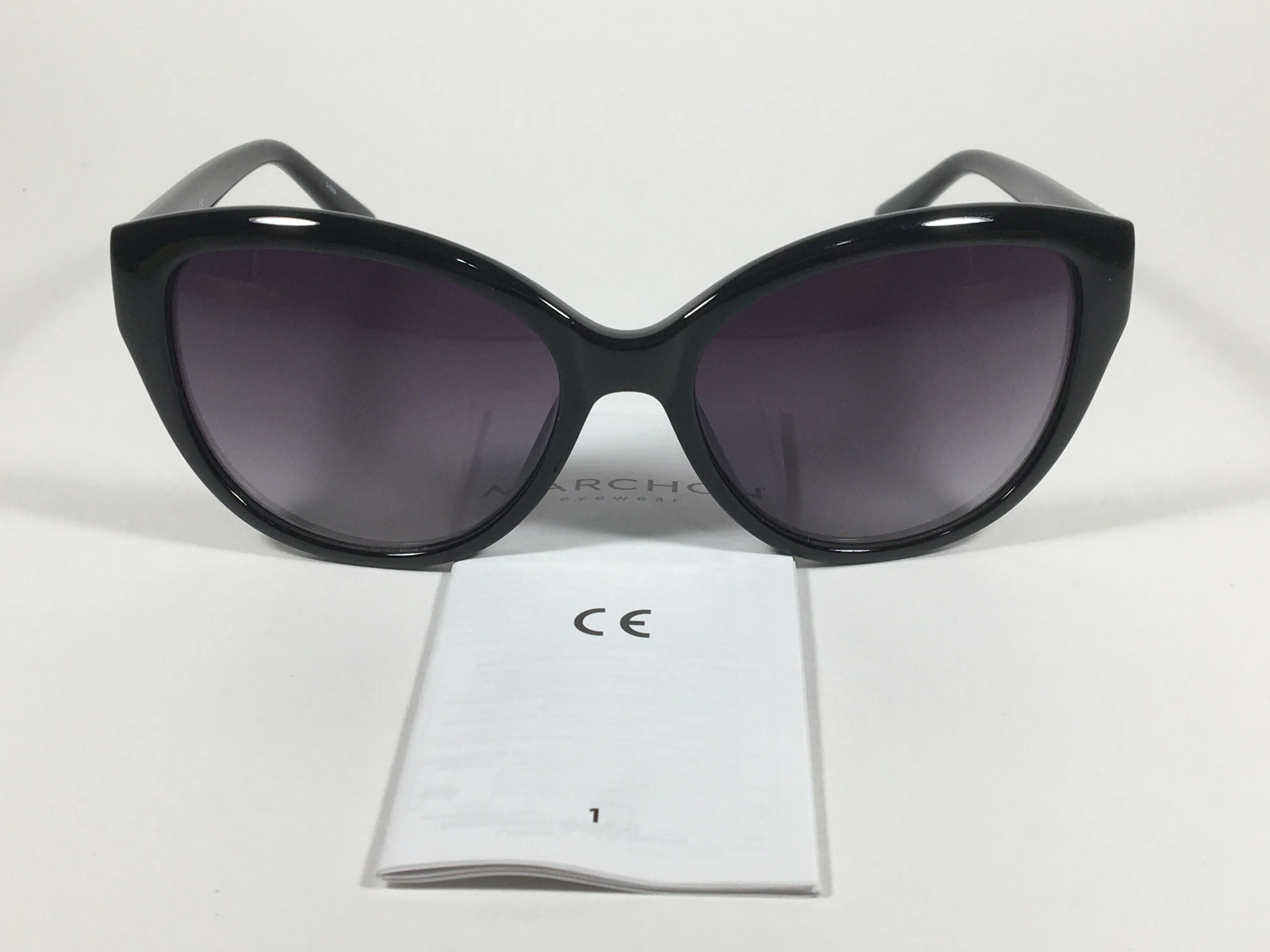Calvin Klein Cat Eye Sunglasses CK19536S 001 Black Gloss Smoke Gradient Lens