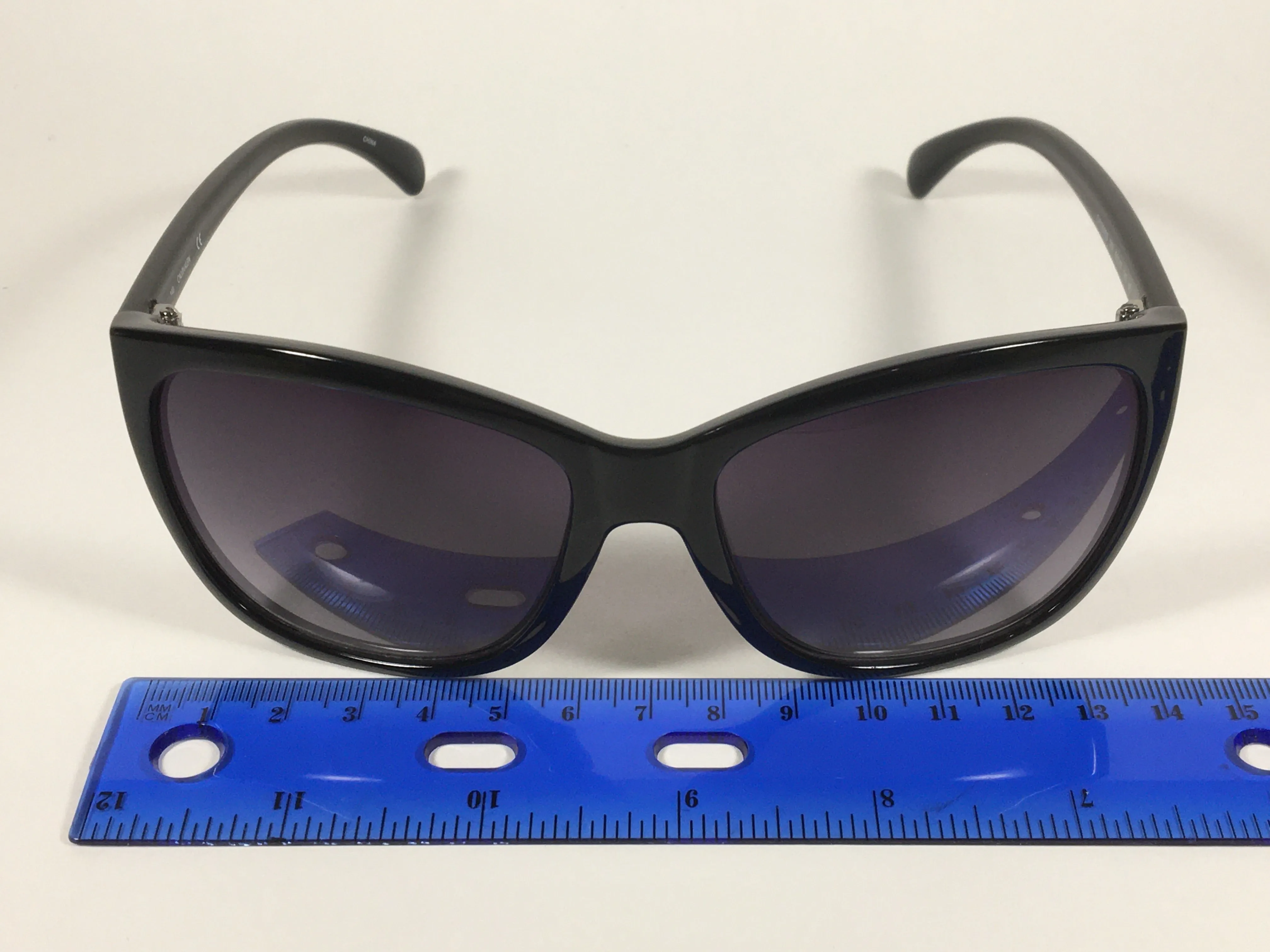 Calvin Klein Cat Eye Sunglasses CK19565S 001 Black Gloss Smoke Gradient Lens