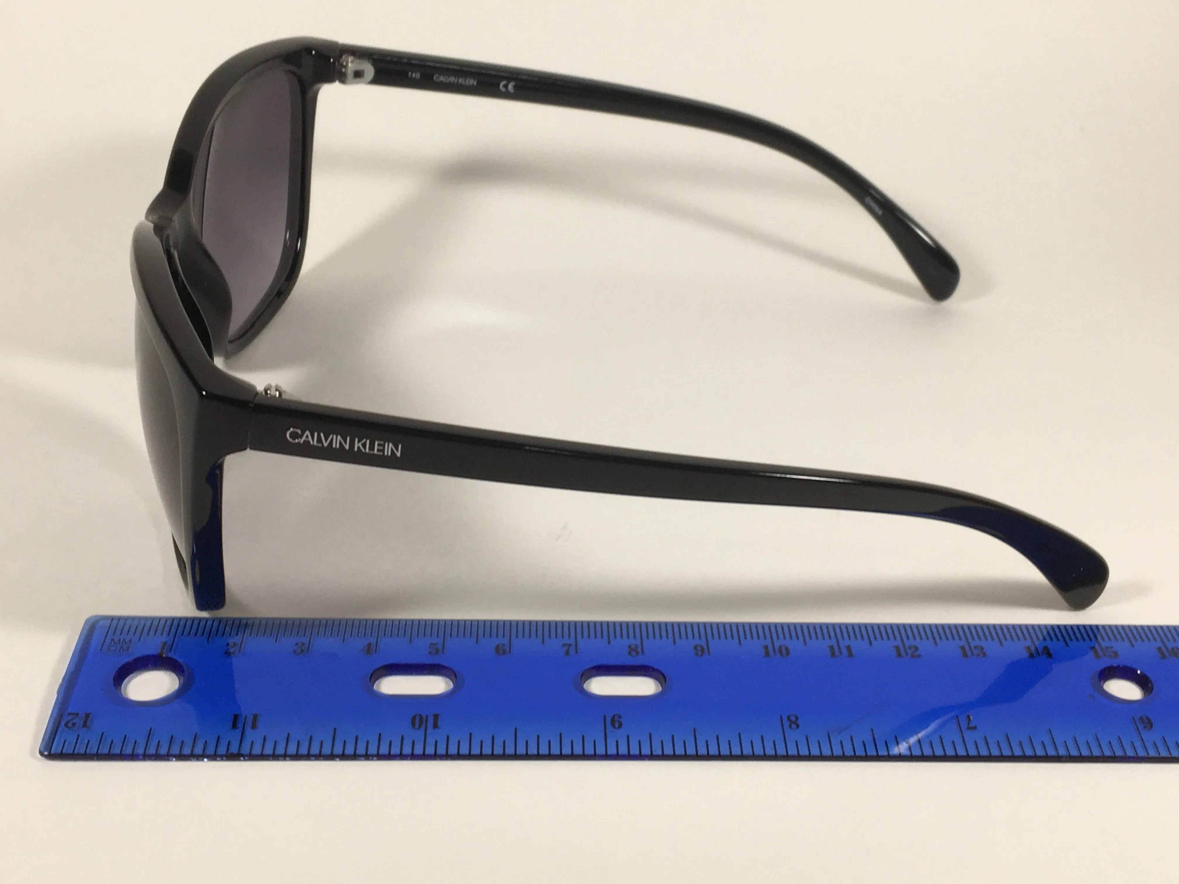 Calvin Klein Cat Eye Sunglasses CK19565S 001 Black Gloss Smoke Gradient Lens