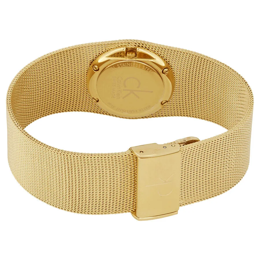Calvin Klein Impulsive White Dial Gold-tone Mesh Ladies Watch K3T23526