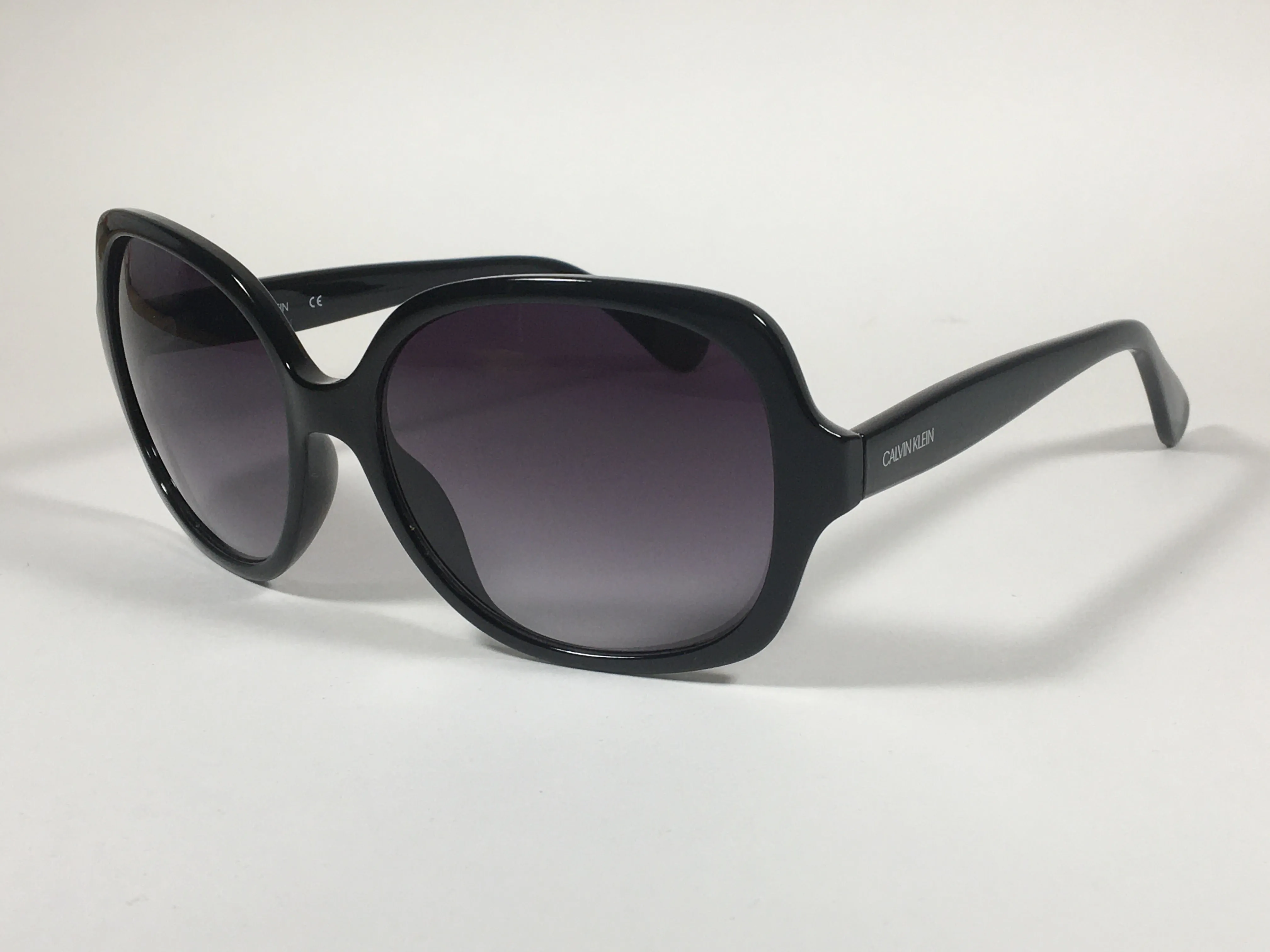 Calvin Klein Oversize Sunglasses CK19538S 001 Black Gloss Frame Smoke Gradient Lens