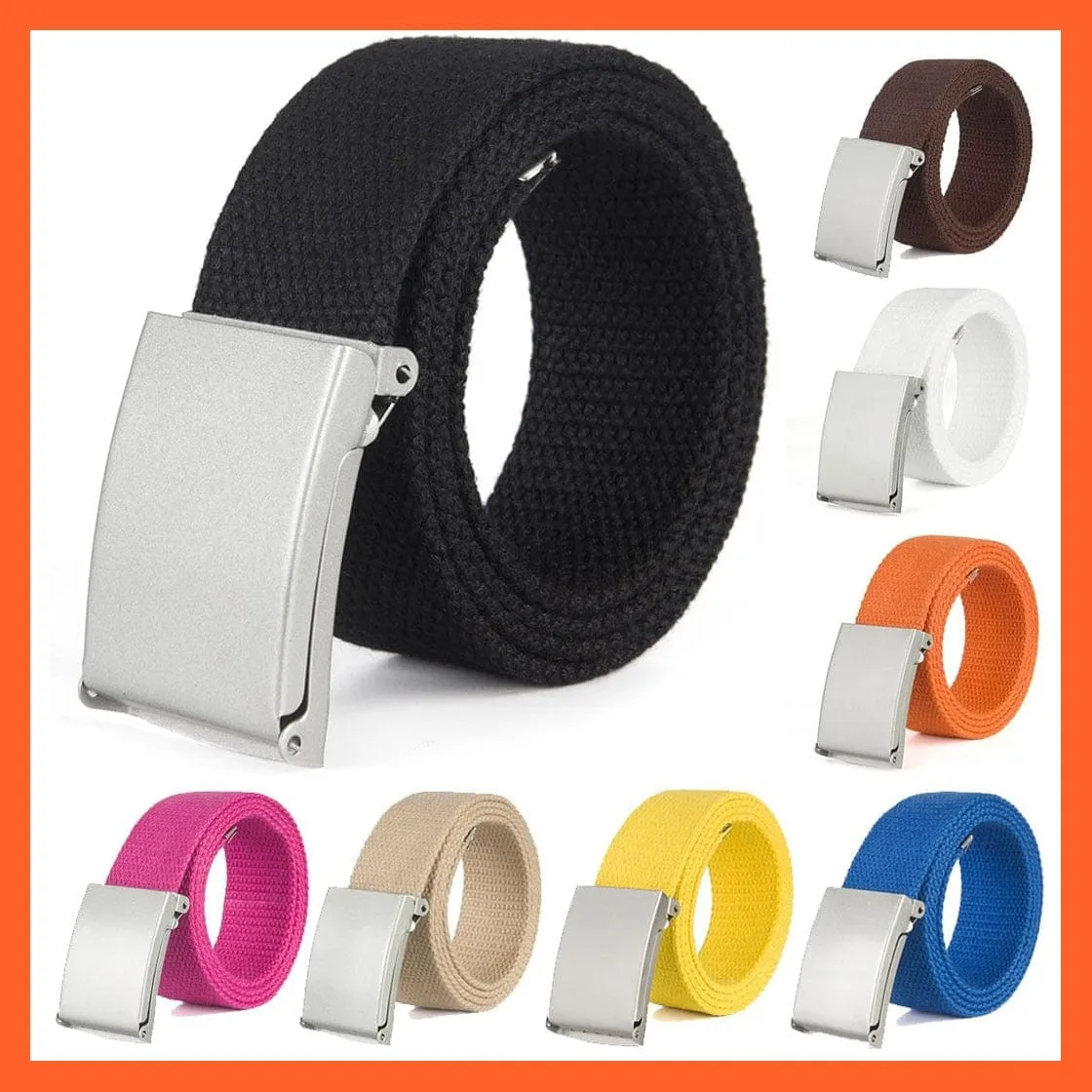 Candy Color Canvas Luxury Belt  For Men Women
