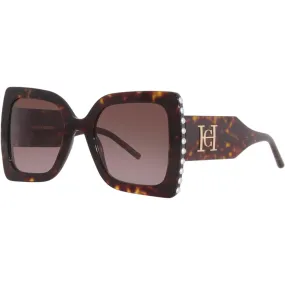 Carolina Herrera Women's Sunglasses - Havana Butterfly Full Rim Frame | CH 0001/s 0086