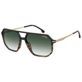 Carrera 324/S WR7/599K Unisex Aviator Sunglasses - Black Havana/Green Mirror
