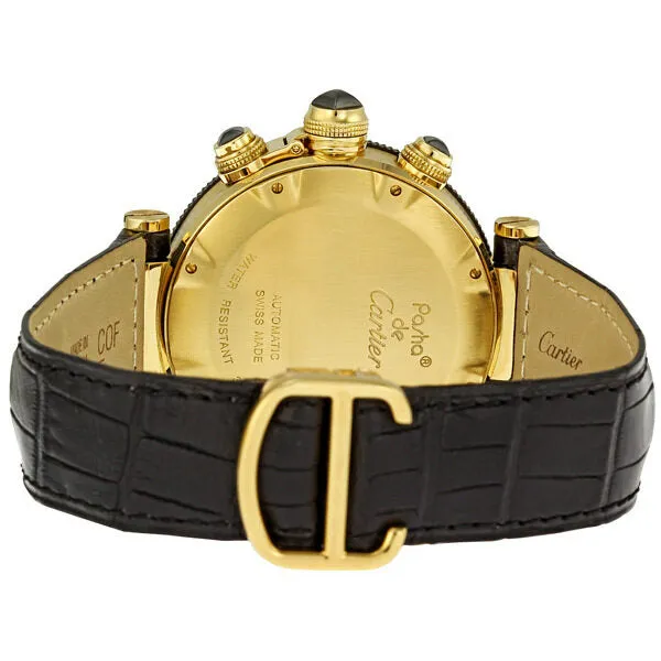 Cartier Pasha 18k Yellow Gold Black Dial Chronograph Men's Watch W3030017