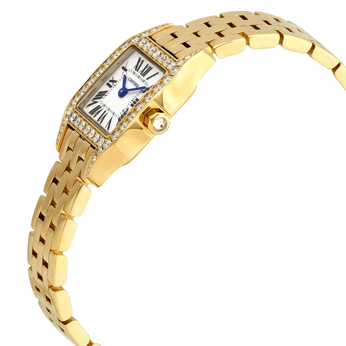 Cartier Santos Demoiselle 18kt Yellow Gold Diamond Ladies Watch WF9001Y7