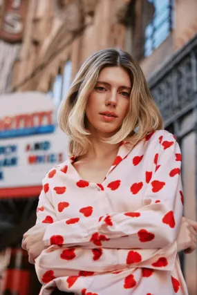 Catherine Gee Daria Silk Blouse in Raspberry Heart