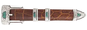 Chacon Gila Feathered Turquoise 1" Buckle Set