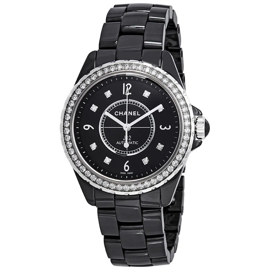 Chanel J12 Automatic Diamond Black Ceramic Watch H3109