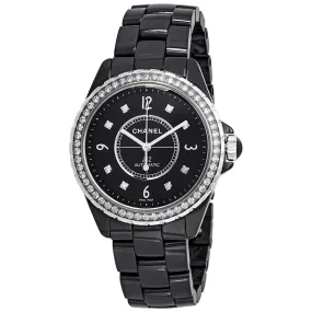 Chanel J12 Automatic Diamond Black Ceramic Watch H3109