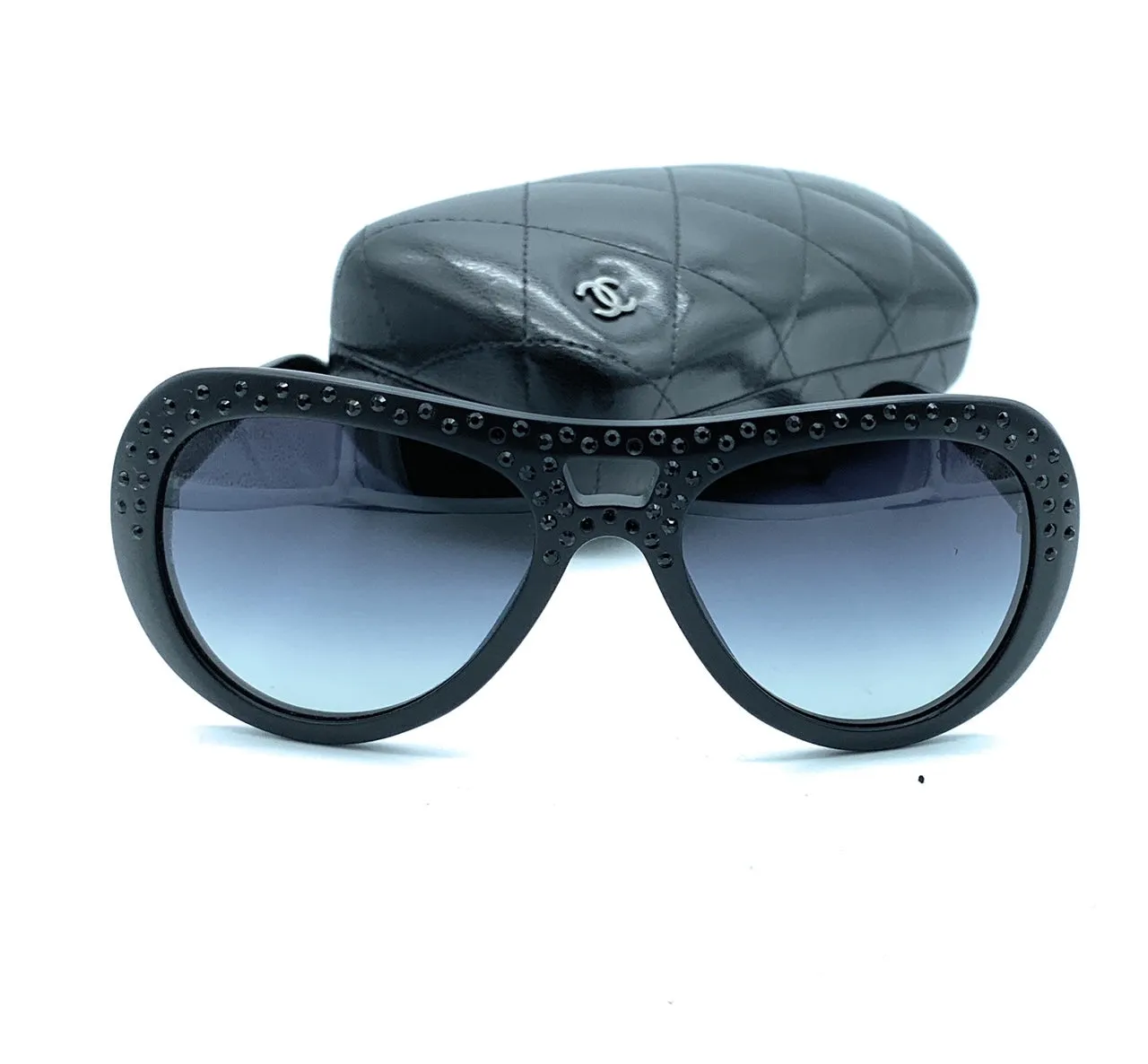 Chanel Vintage bag Swarovski Crystals Pilot Sunglasses 40921