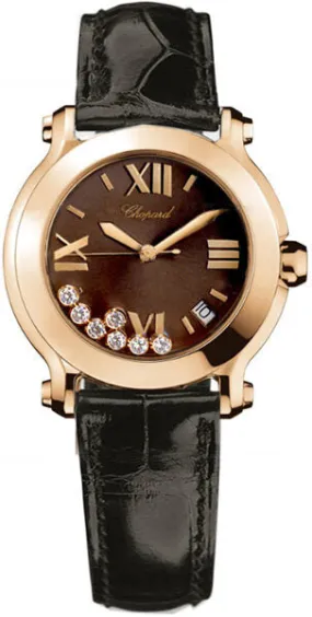 Chopard Happy Sport 18k Rose Gold Diamond Dial Sport Ladies Watch 277471-5012