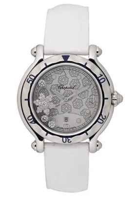 Chopard Happy Sport Diamond Snowflake Steel White Rubber Watch 27/8949
