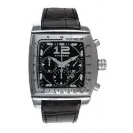 Chopard Two O Ten Black Dial Chronograph Alligator Leather Men's Watch 168462-3001
