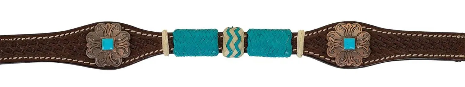 Circle Y Turquoise Round Up Breast Collar, Full