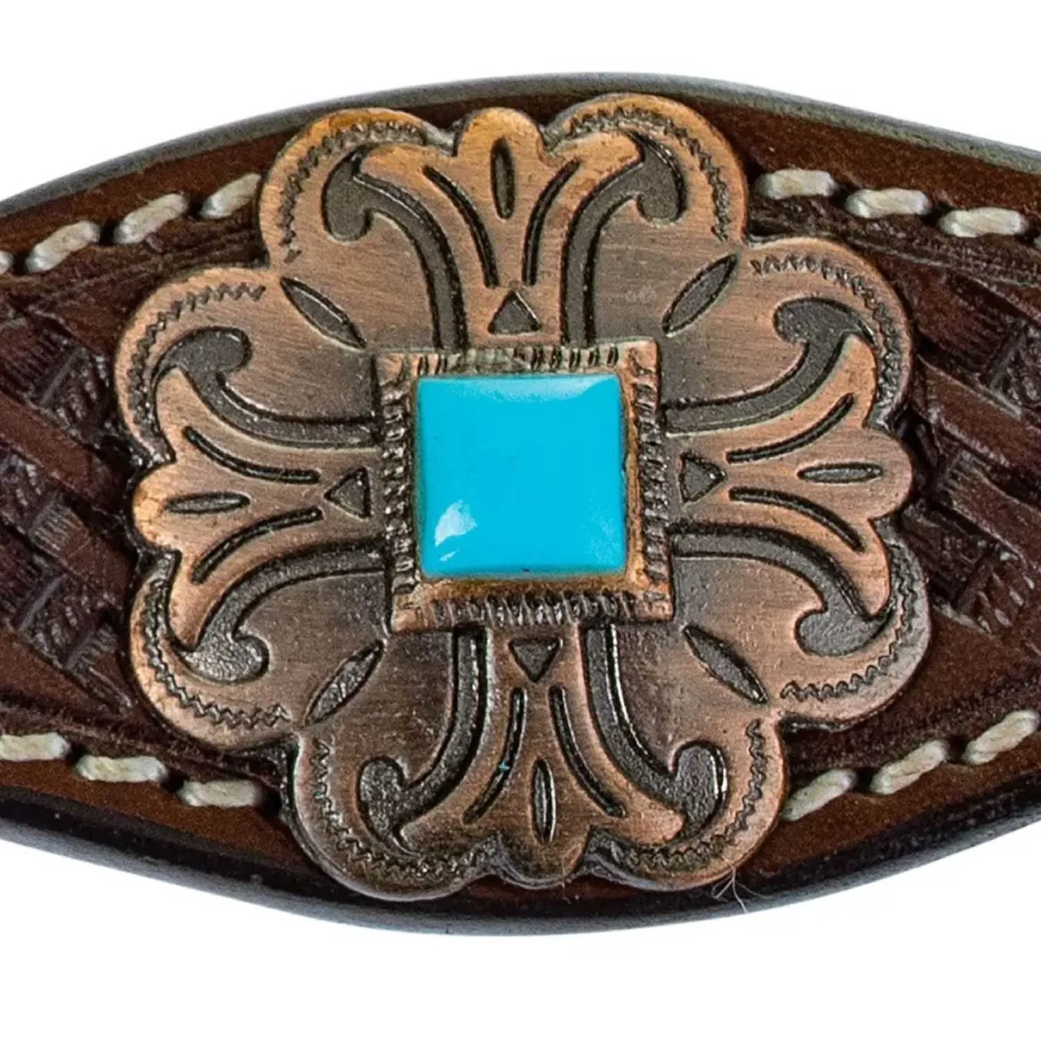 Circle Y Turquoise Round Up Breast Collar, Full