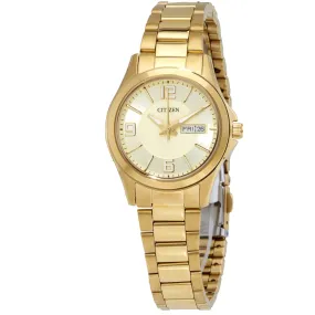 Citizen Gold Dial Quartz Ladies Watch EQ0593-51P