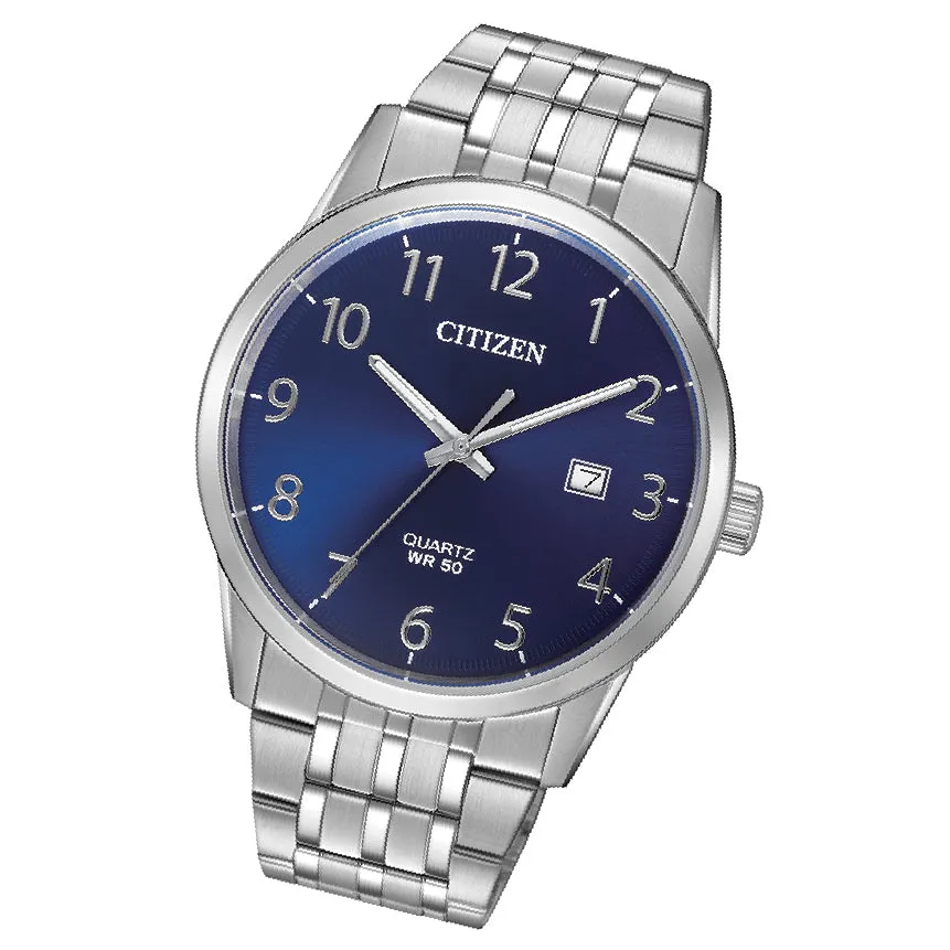 Citizen Men's Quartz Watch - Round Blue Dial- Date