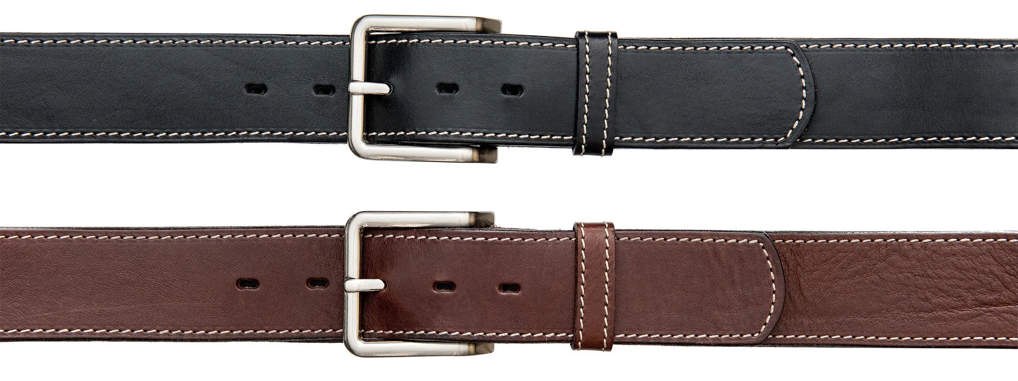 Classic Top Stitch Belt - Brown