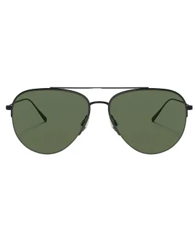 Cleamons Matte Black Polar Green Lens Sunglasses