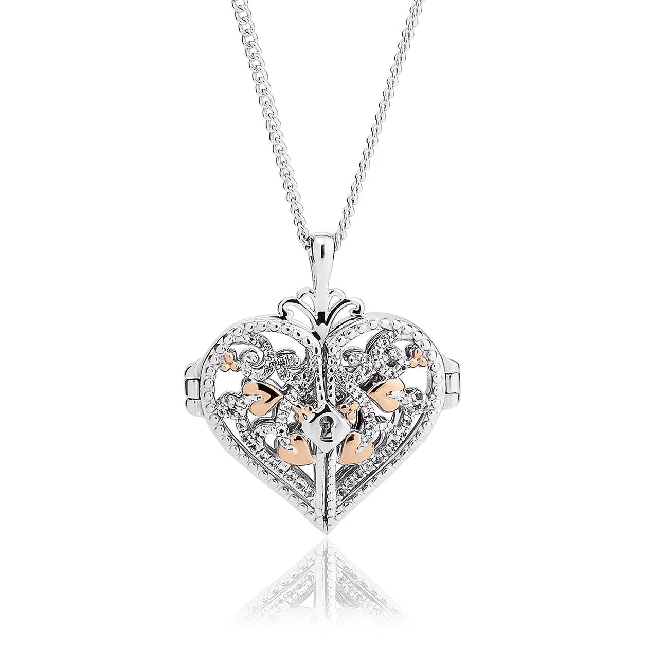 Clogau Kensington Sterling Silver Filigree Heart Locket D