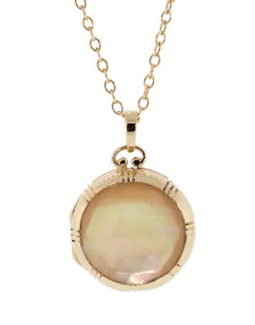 Cognac Mother of Pearl Crystal Locket