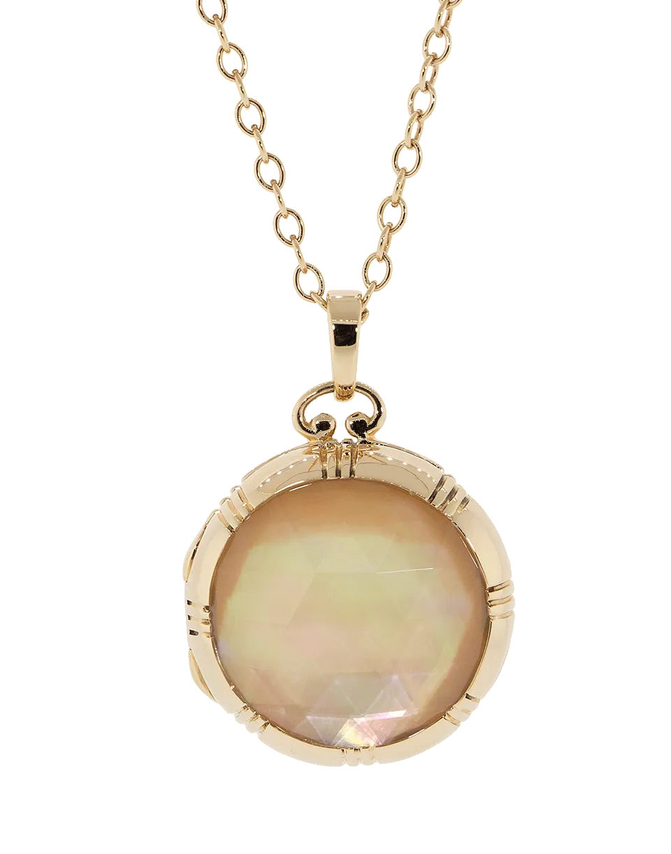 Cognac Mother of Pearl Crystal Locket