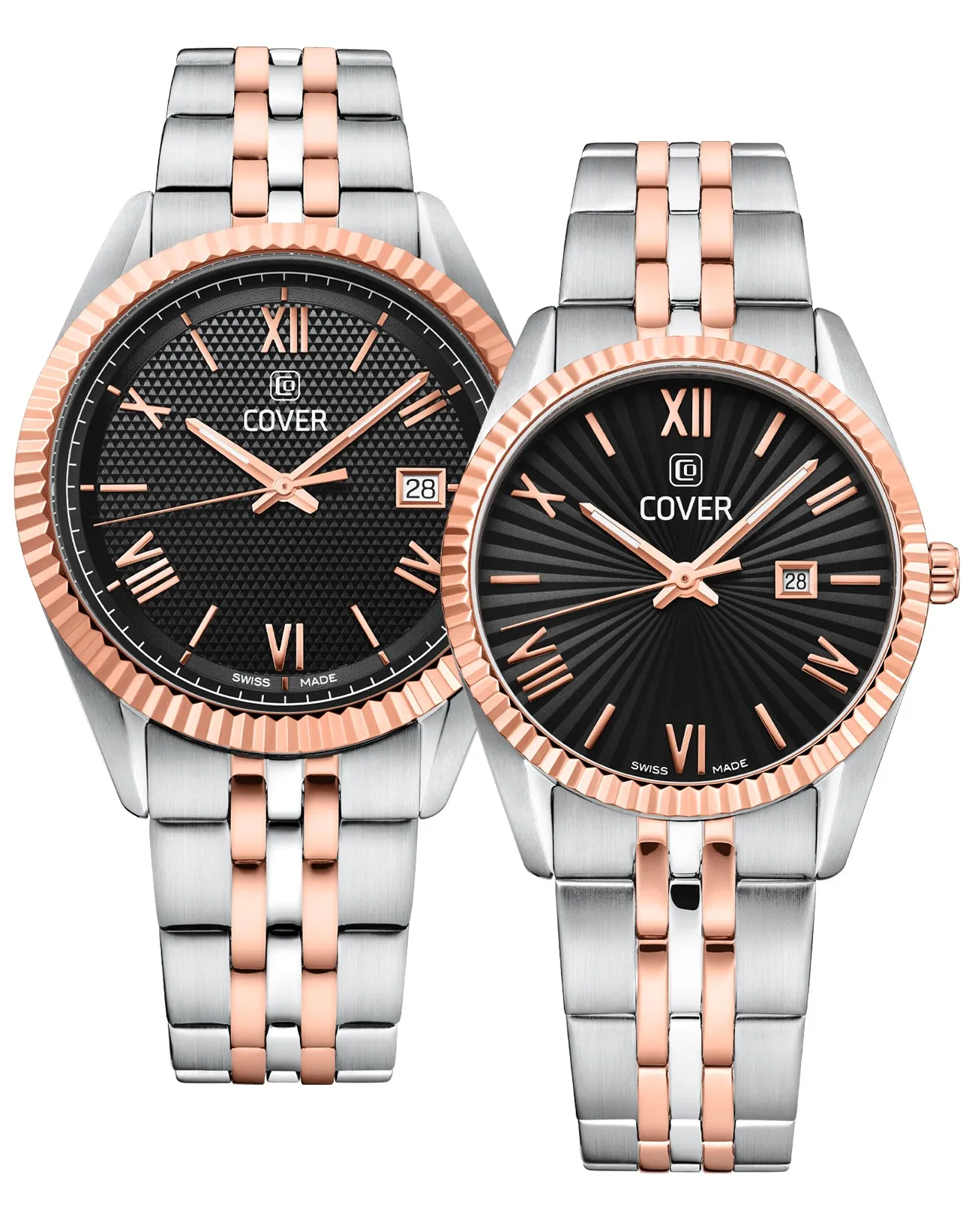 COVER Alston Gent Watch Black, Bicolor Silver Rose Gold