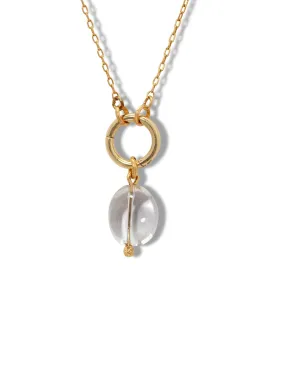 Crystal Quartz Pebble Necklace Pendant Charm