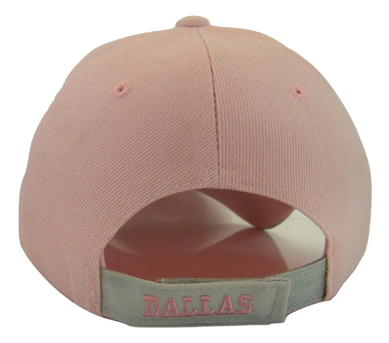 Dallas Texas Men's Stars & Stripes Adjustable Baseball Cap (Script Pink/Gray)