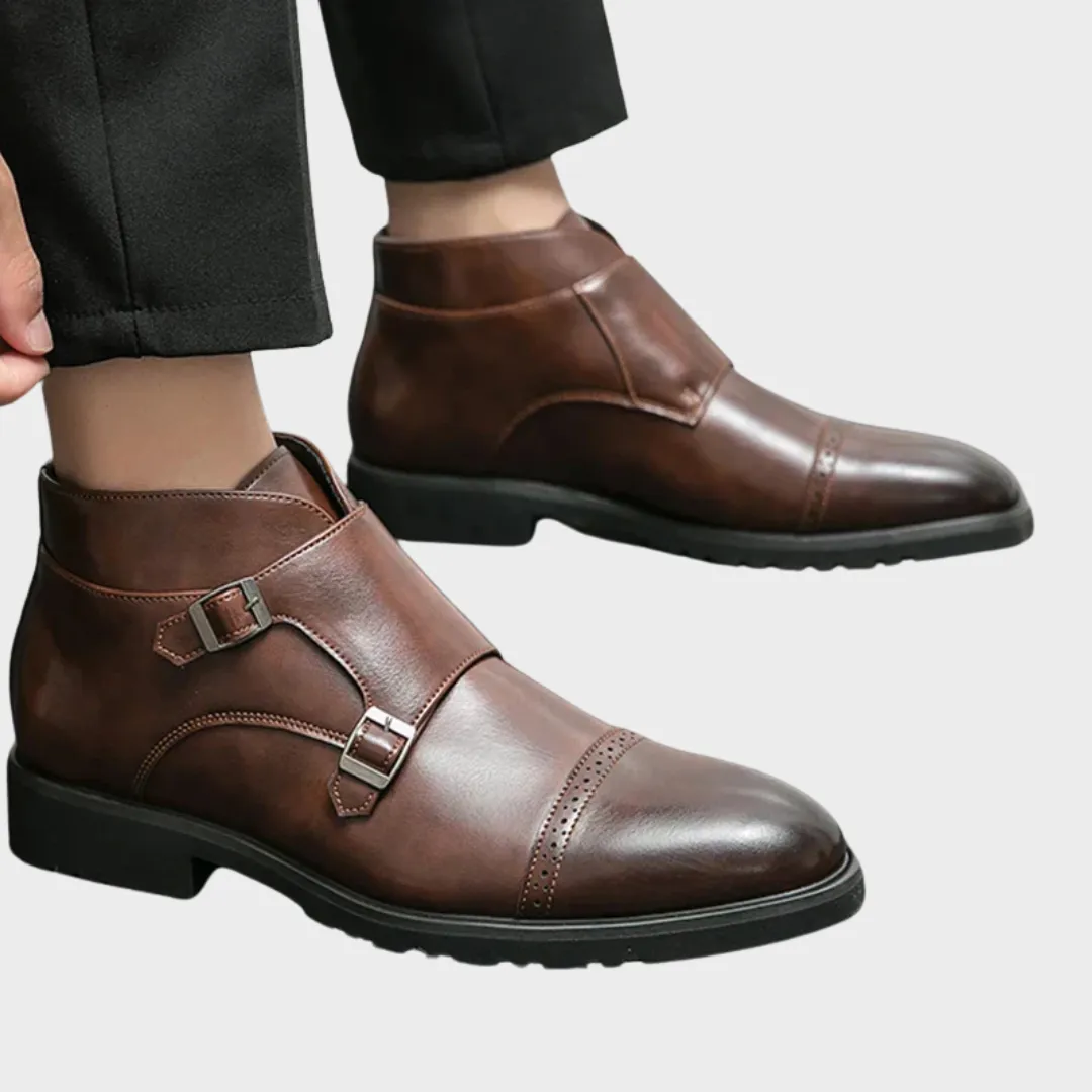 Darell | Double Monk Strap Leather Boots