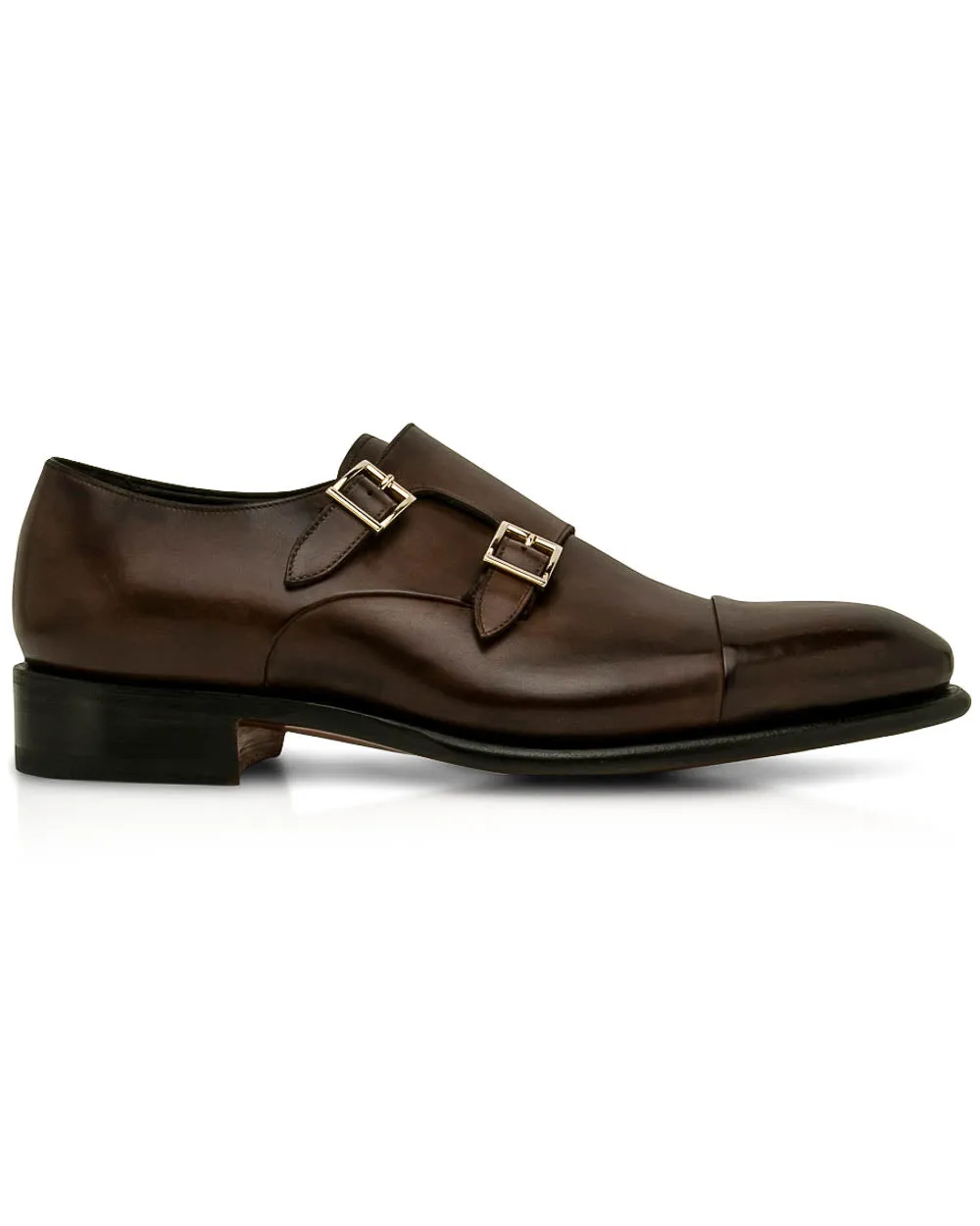 Dark Brown Ira Double Monk Strap Loafer