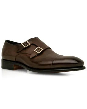 Dark Brown Ira Double Monk Strap Loafer