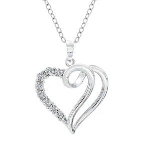 Diamond Accent Heart Swirl Pendant