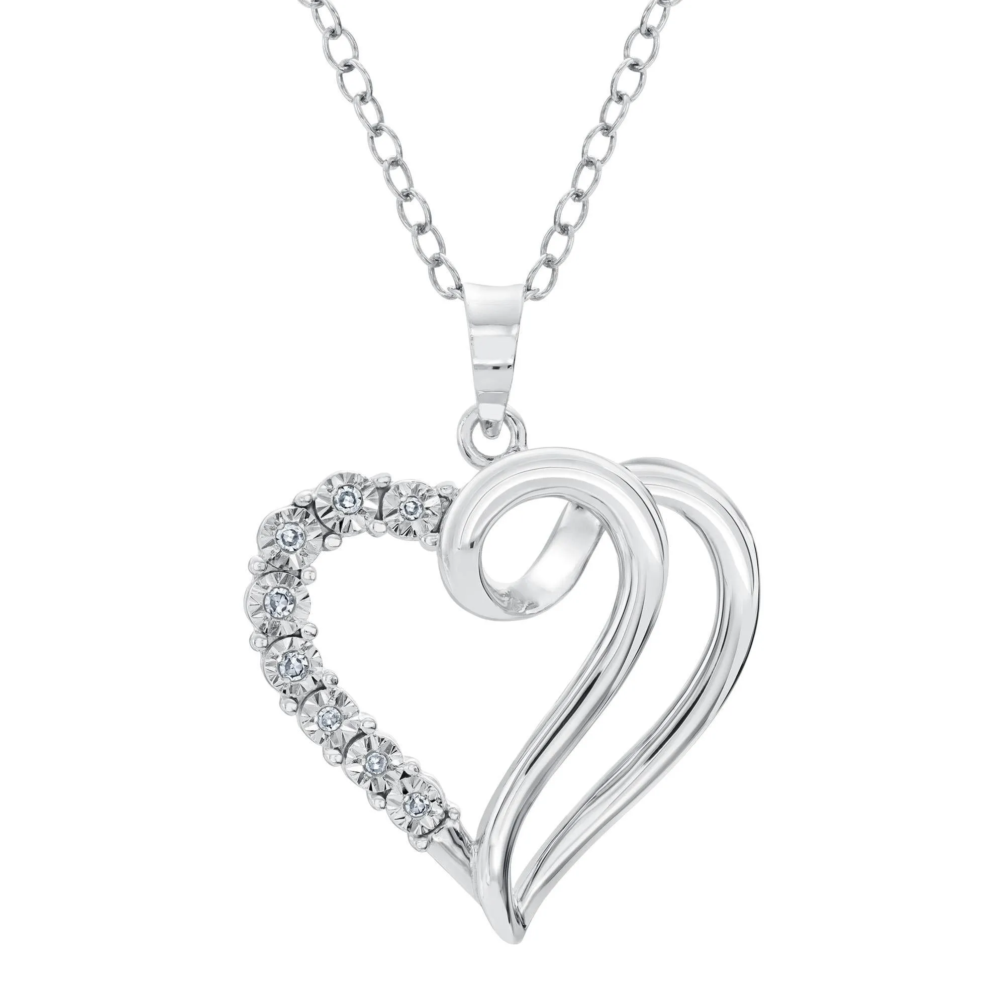 Diamond Accent Heart Swirl Pendant