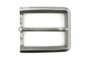 Diamond Indent Bevel Edge Rectangular Prong Buckle 40mm